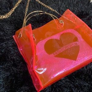 Neon pink see-through purse💕